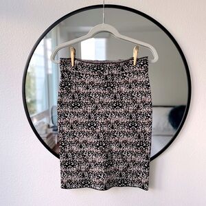 BCBGMAZXAZRIA Bodycon Black Floral Skirt, Women’s M